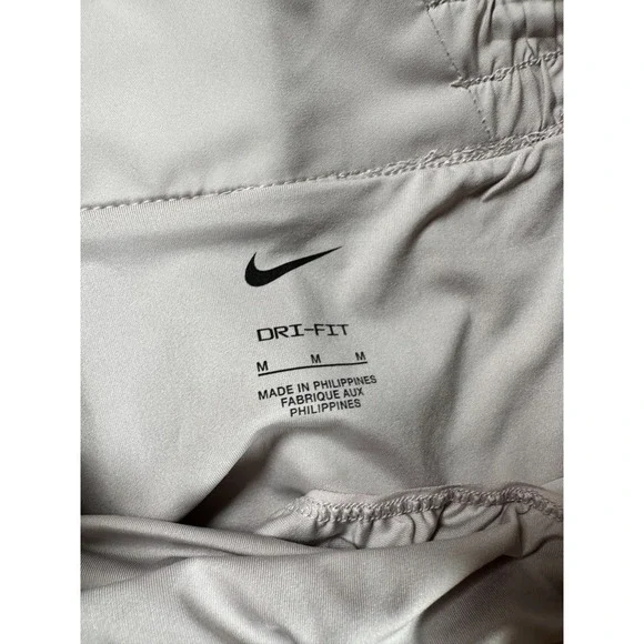 Nike Dri Fit Hotty‎ Hot Shorts Womens Medium Gray Logo Brief Lined Loose Fit - Picture 3 of 5
